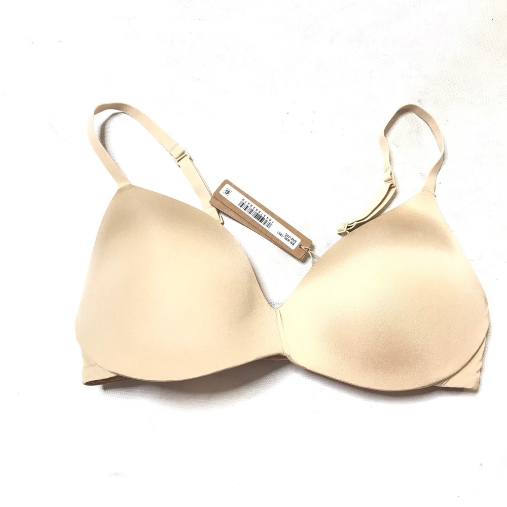 Skims Wireless Push Up Plunge Bra Size 34C Sand Padded Women BR-WRL-1891